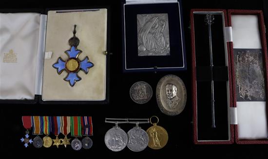 A First/Second World group of five medals to Surgeon Sub-Lieutenant D.E. Bedford, C.B.E. and other family awards